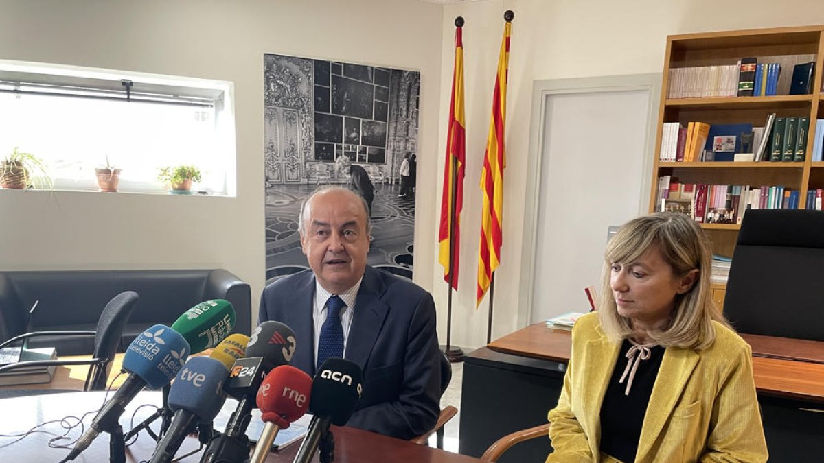 Jesús María Barrientos, president del TSJC, i la presidenta de l’Audiència de Lleida, Lucía Jiménez.