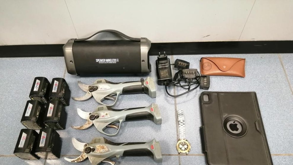 Objectes comissats a la detinguda al Poal.