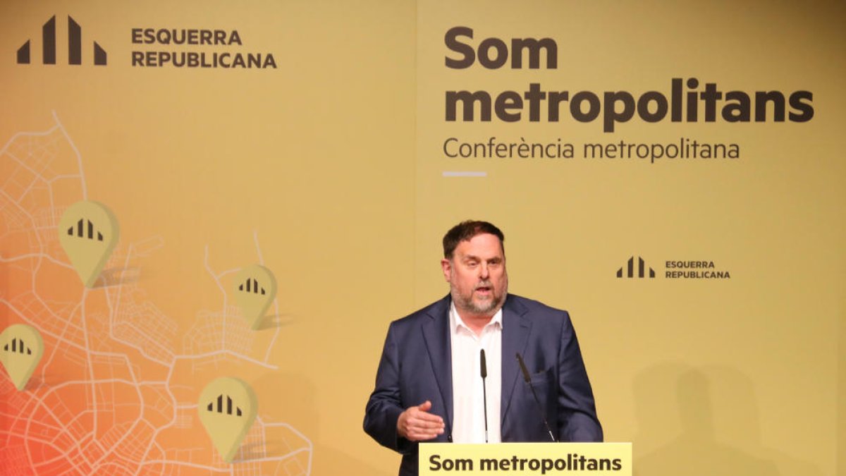 El líder de ERC, Oriol Junqueras, ayer.