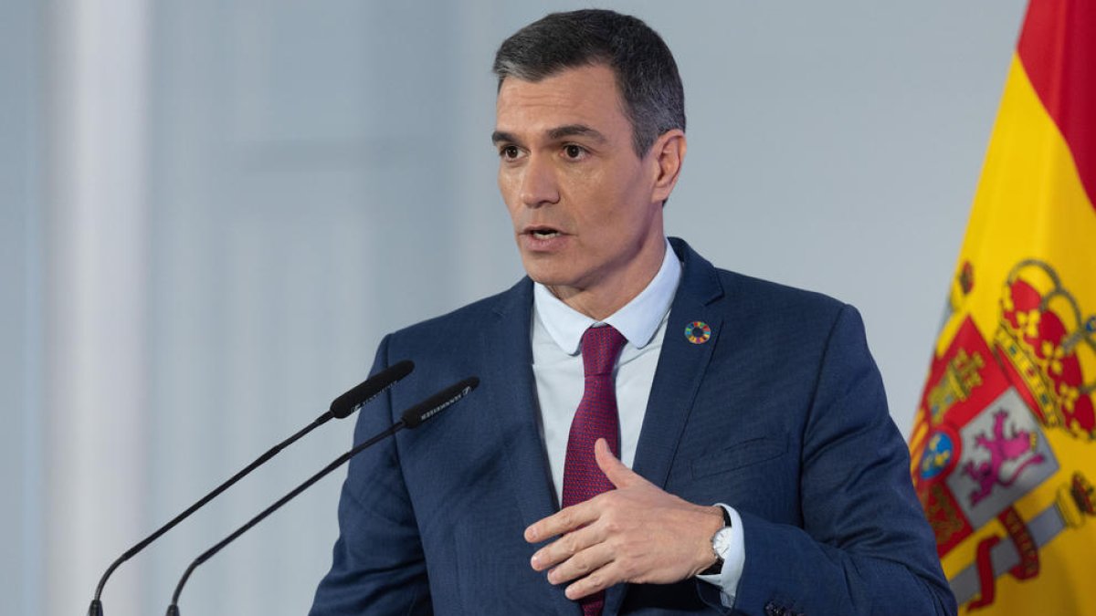 El president del Govern espanyol, Pedro Sánchez, compareix en roda de premsa aquest dimarts després de l'últim Consell de Ministres.