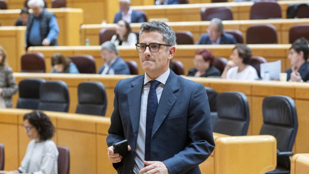 Bolaños, durant la sessió del Senat celebrada ahir.