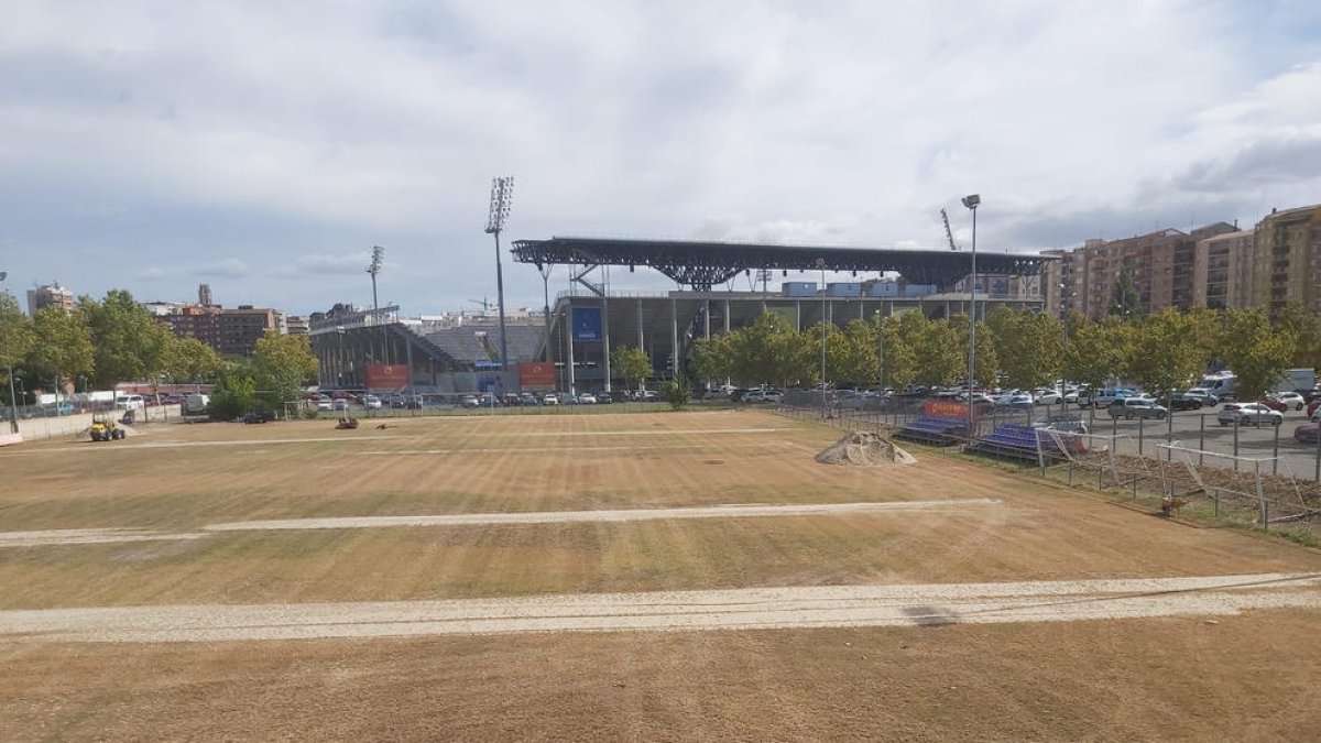 Una vista del estado del campo Annex ayer.