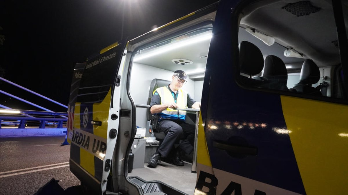 Imatge d’un dels controls de la Guàrdia Urbana.