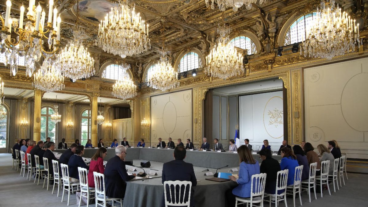 Un momento del Consejo de Ministros galo, ayer