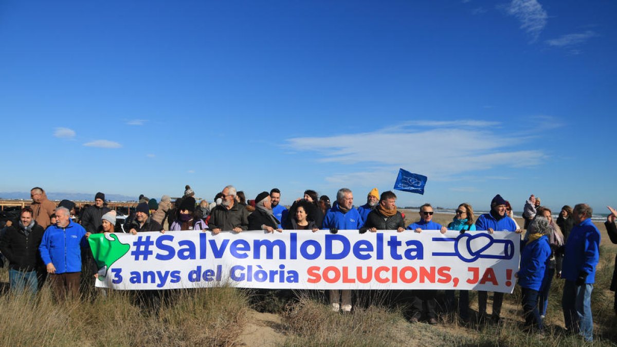 La plataforma va convocar una concentració en el tercer aniversari del temporal Glòria.