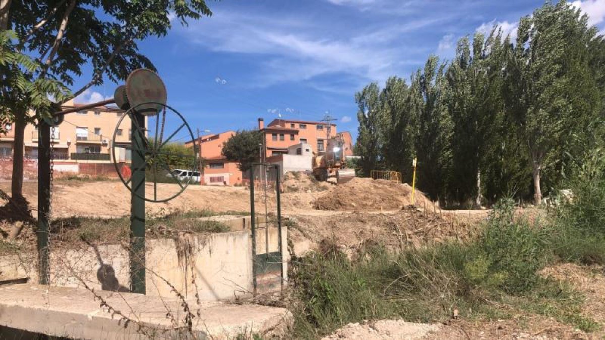 Las obras que se están ejecutando en la entrada sur de Juneda.