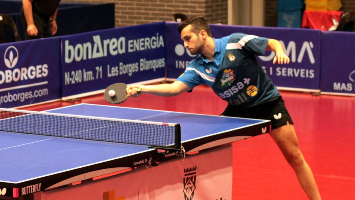 Joan Masip, durant un dels partits que va disputar ahir.