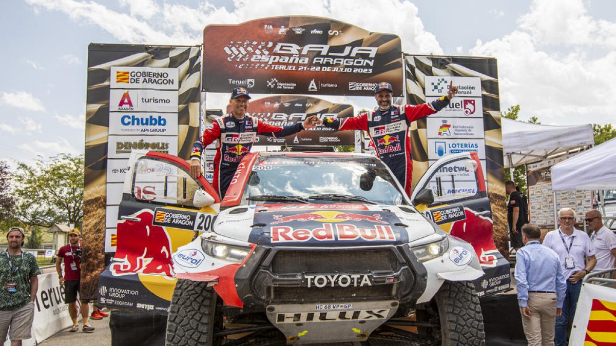 El Toyota de Al-Attiyah, campeón de nuevo en la Baja Aragón que finalizó ayer.