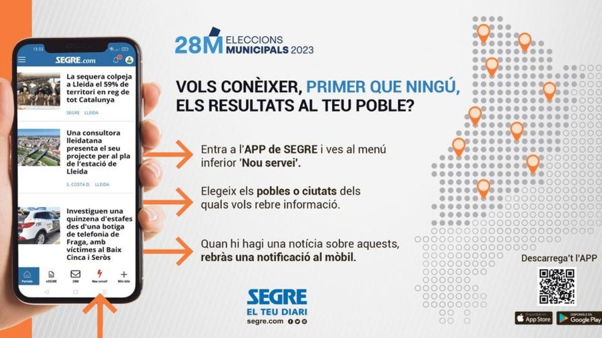 Activa ara el nou servei d'avisos de notícies locals de SEGRE