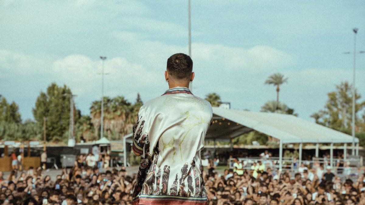 El joven rapero leridano Ezvit 810, en uno de los conciertos de su pasada gira por España.