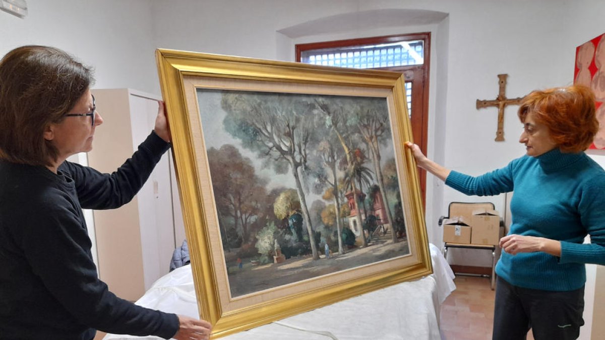 La pintura de Marsà, ya restaurada, formará parte del fondo de arte del Museu Tàrrega Urgell.