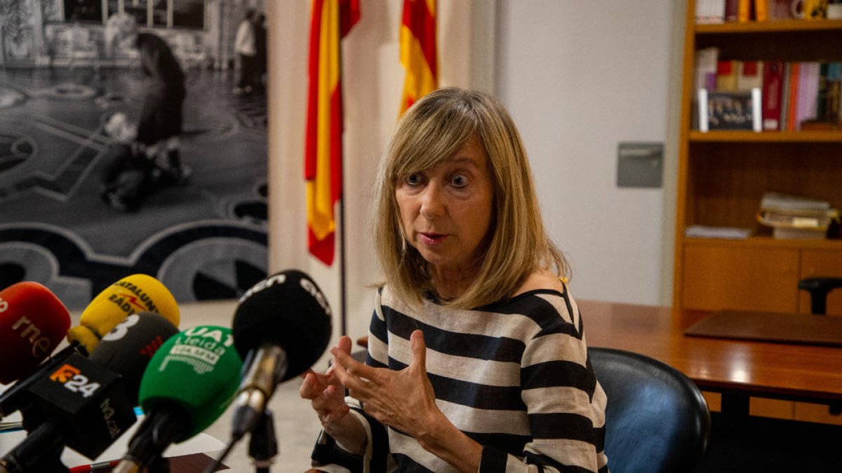 La presidenta de l’Audiència, Lucía Jiménez, va fer ahir balanç de l’any 2022.