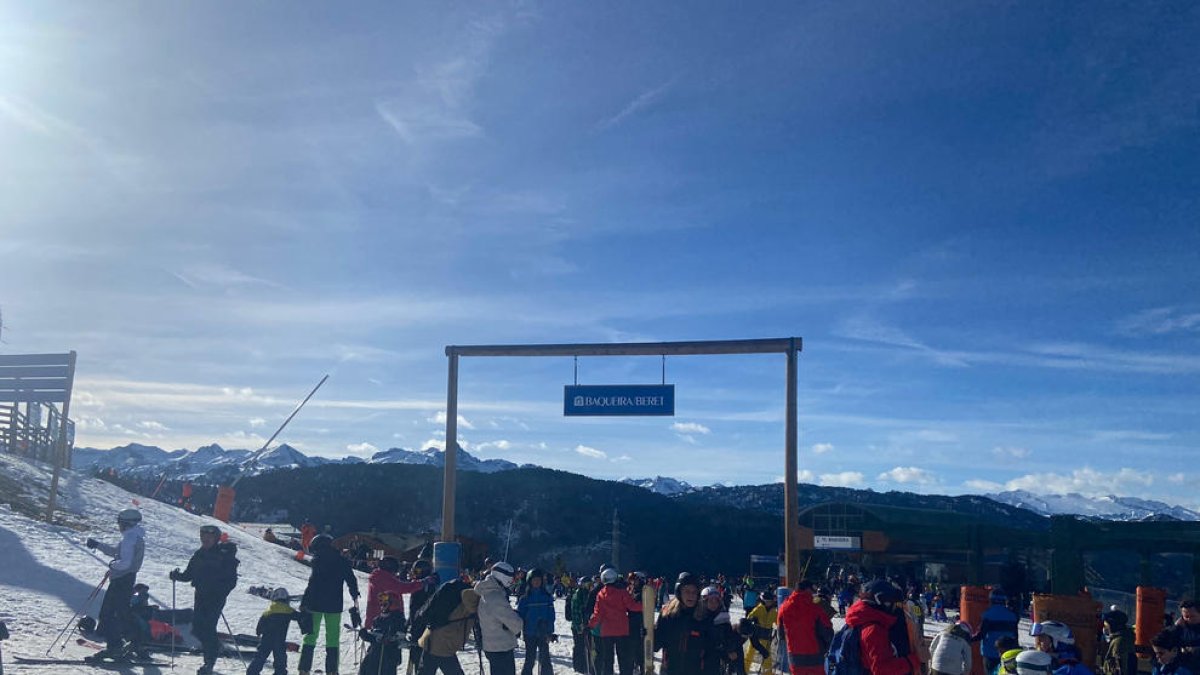 Las pistas de Baqueira durante la jornada de ayer.