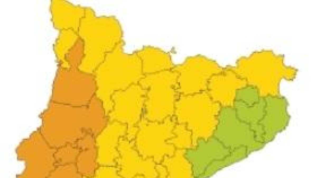 Siete comacas de Lleida en alerta esta tarde por fuertes tormentas