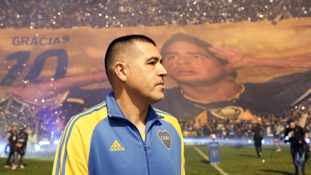 Riquelme va ser ovacionat pels fans de Boca Júniors.