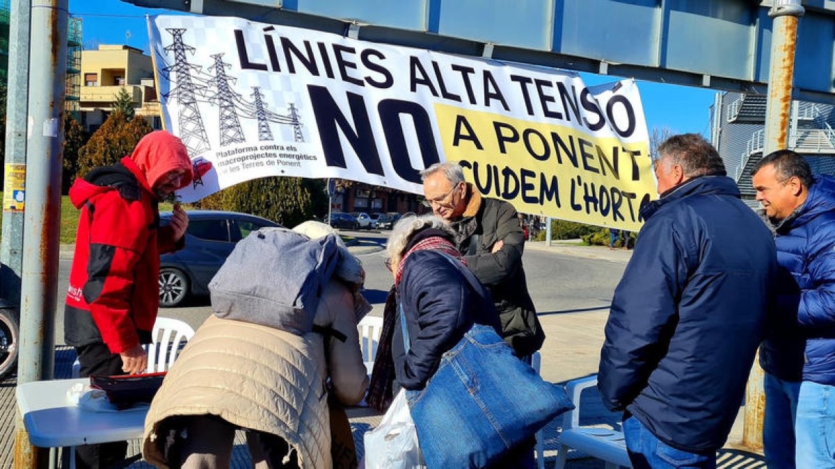 La recollida de firmes ahir al mercadillo de Pardinyes.