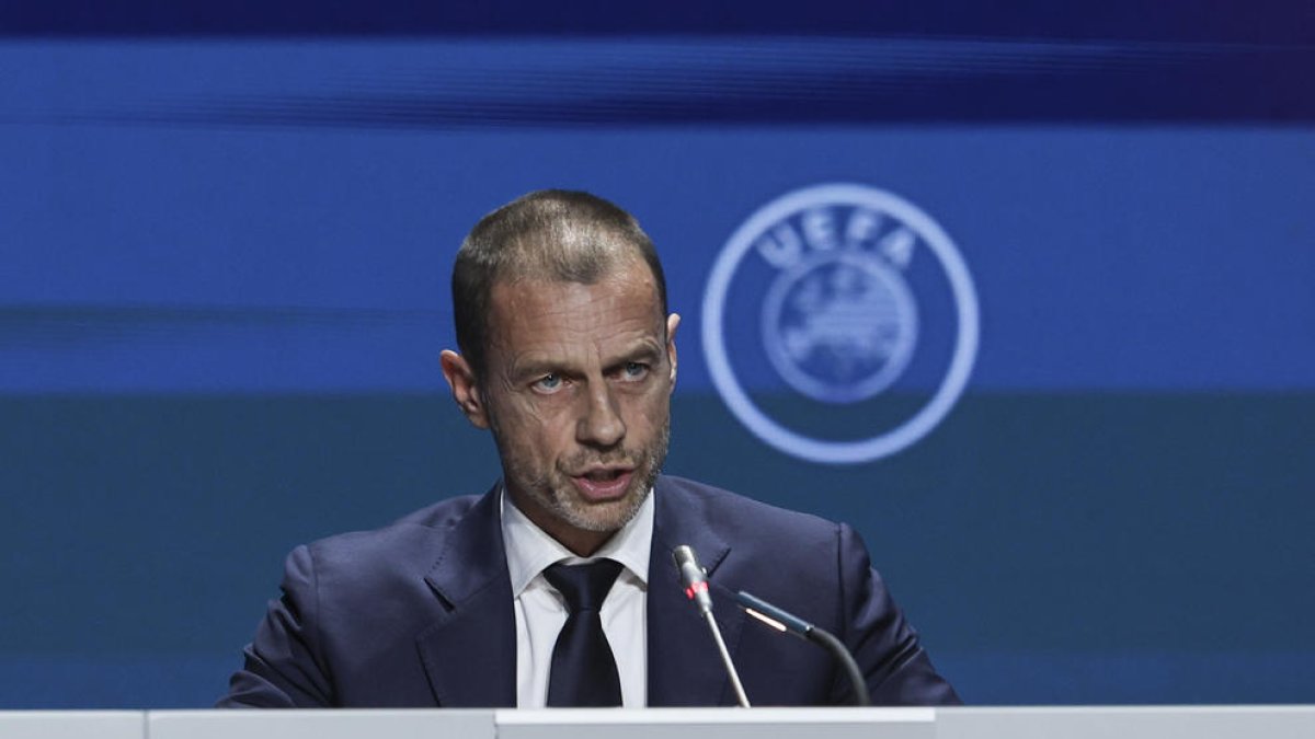 Aleksander Ceferin durant el recent congrés de la UEFA.