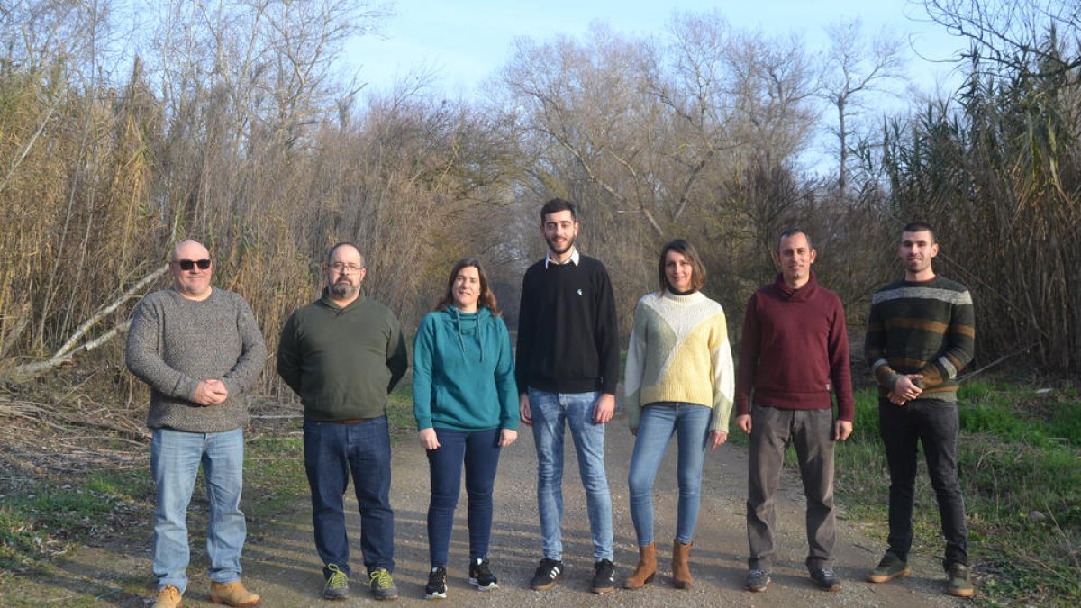 Murgó, en el centro, con los otros miembros de la candidatura.