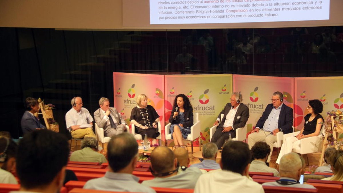 Algunos de los ponentes que han participado en el congreso internacional Interpera celebrado en la Llotja de Lleida.