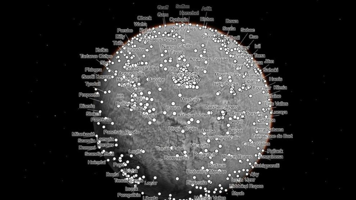 La NASA crea un mapa virtual para 'visitar' Marte