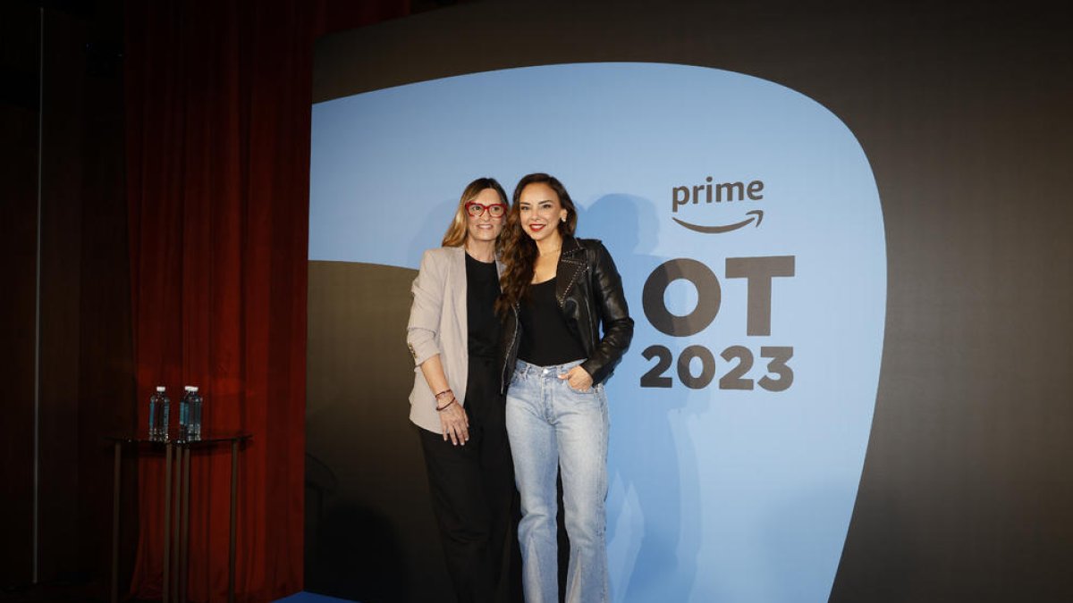 Noemí Galera y Chenoa, ayer, en el acto de presentación de la nueva edición del ‘talent show’.