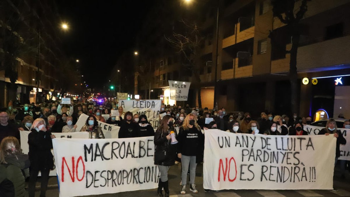 Imagen de archivo de una protesta contra el albergue de Pardinyes.