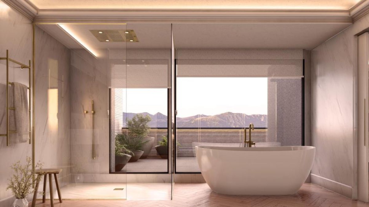 Imagen del baño de la suite del hotel de Messi en Andorra.