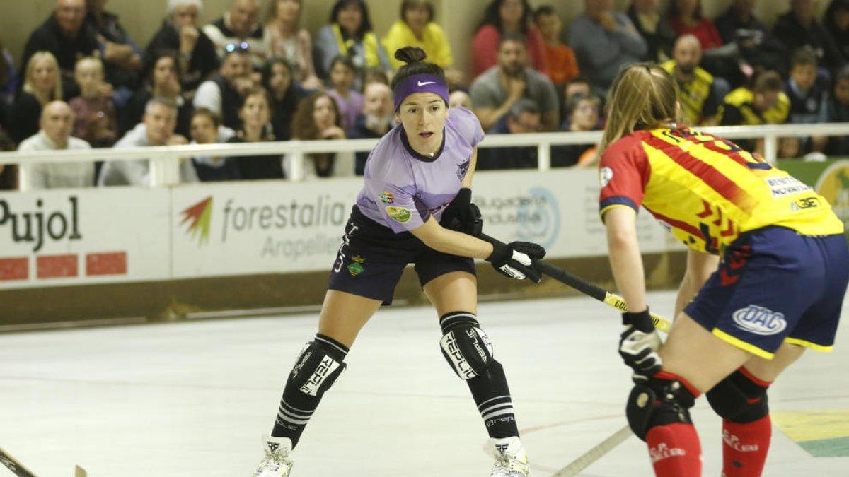 Luchi Agudo, en una acció del partit d’anada jugat a Vila-sana.