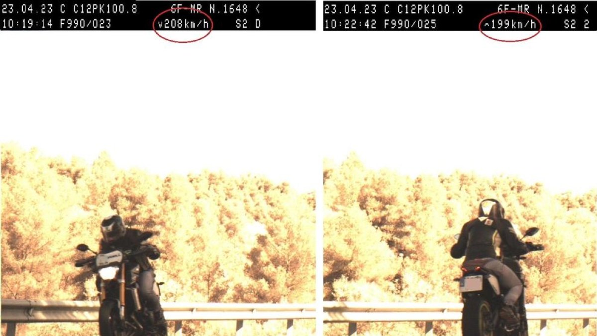 'Cazado' un motorista a 200 km/h en Maials dos veces en tres minutos