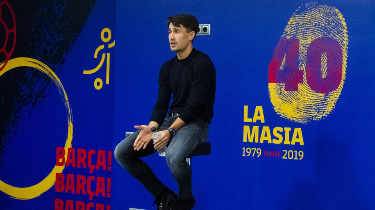 Bojan Krkic, en imagen de archivo, durante una charla sobre la Masia del Barça.