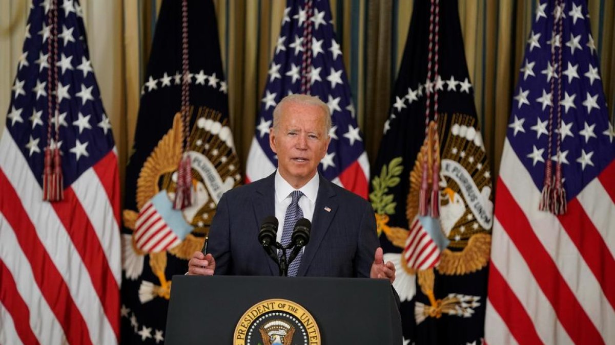 El president dels Estats Units, Joe Biden, durant la seua compareixença a Washington.