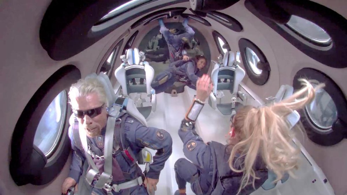 Richard Branson, a bord de la ‘SpaceShip Two Unity’.
