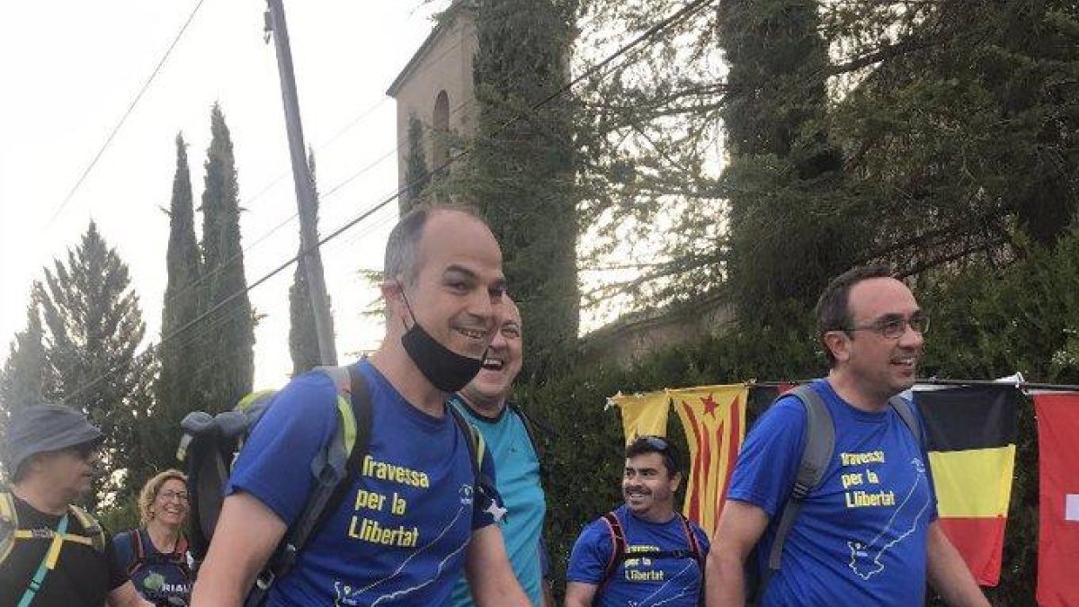Turull y Rull, ayer durante su excursión hasta Montserrat.