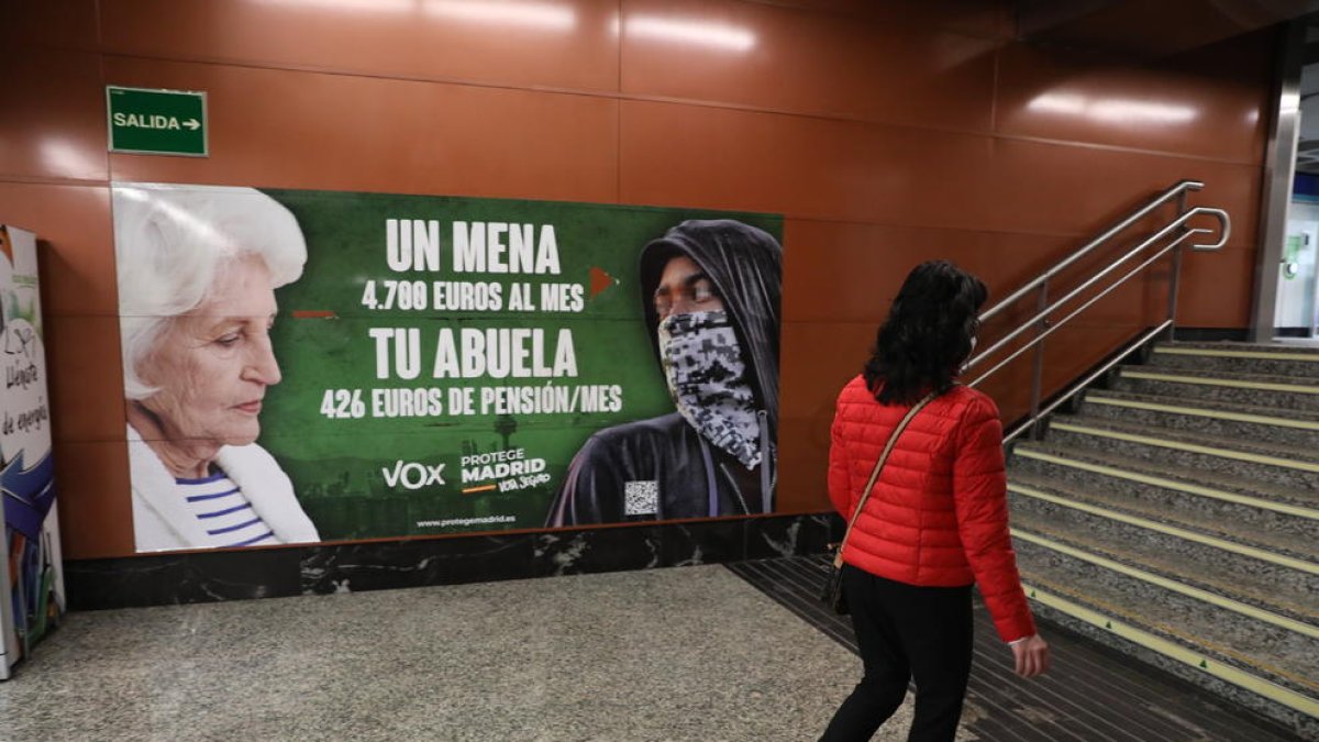 El cartel que Vox colocó durante la campaña del 4-M en Madrid.