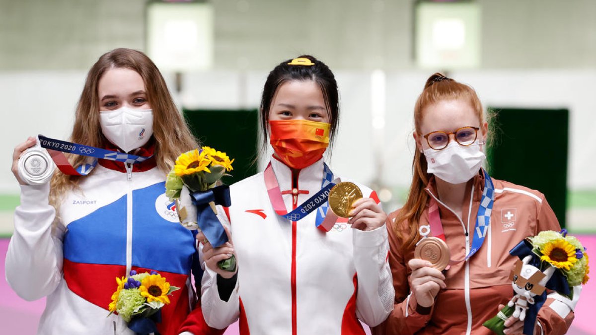 Aquest va ser el primer podi dels Jocs amb la xinesa Yang Qian proclamant-se campiona olímpica.