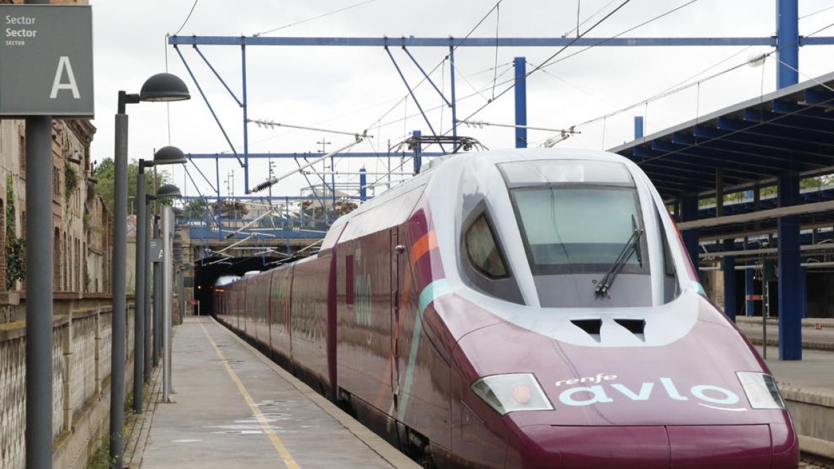 Imatge del primer tren Avlo que va parar a Lleida.