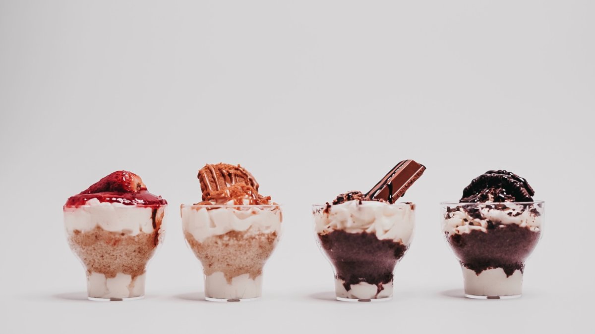 Imagen de archivo de diferentes helados.