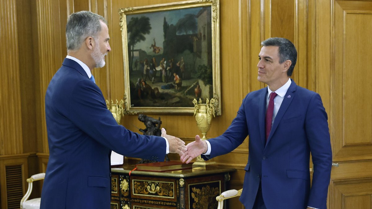 El rei va tancar la ronda de contactes ahir amb Pedro Sánchez. - EFE