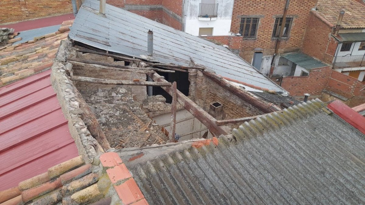 Vista del edificio, sin tejado desde hace dos años.