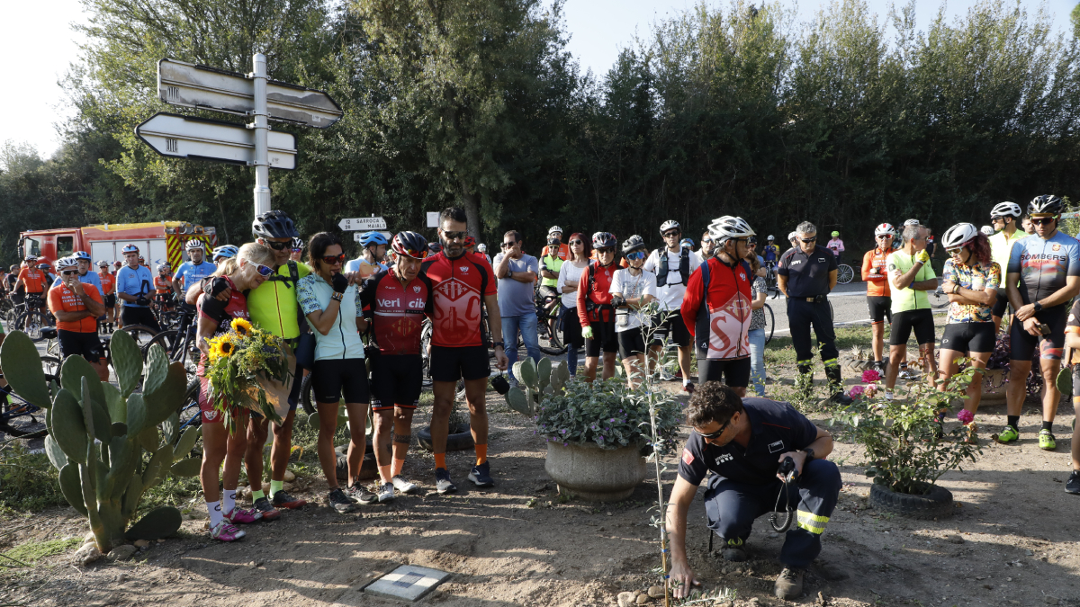 Amics i familiars van instal·lar una placa i van plantar una olivera al lloc de l’accident