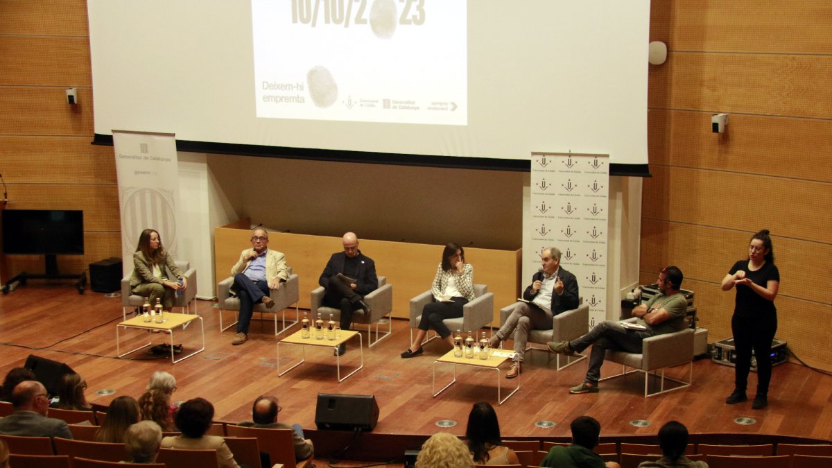 La jornada Dret a la (Bona) Alimentació celebrada ayer en el campus de Cappont de la UdL. - ACN/ANNA BERGA
