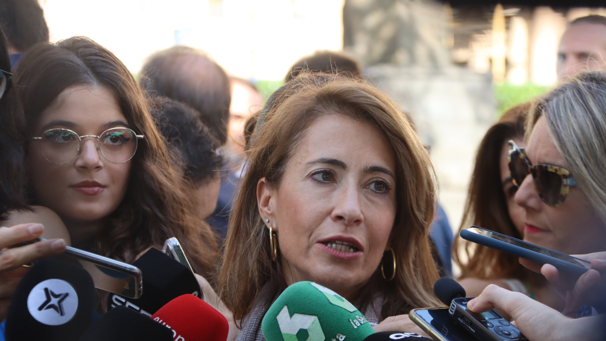 La ministra de Transportes en funciones, Raquel Sánchez, este miércoles en el salón Náutico de Barcelona