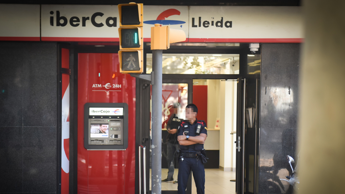 La sucursal de Ibercaja de Rambla Ferran que fue atracada el lunes.