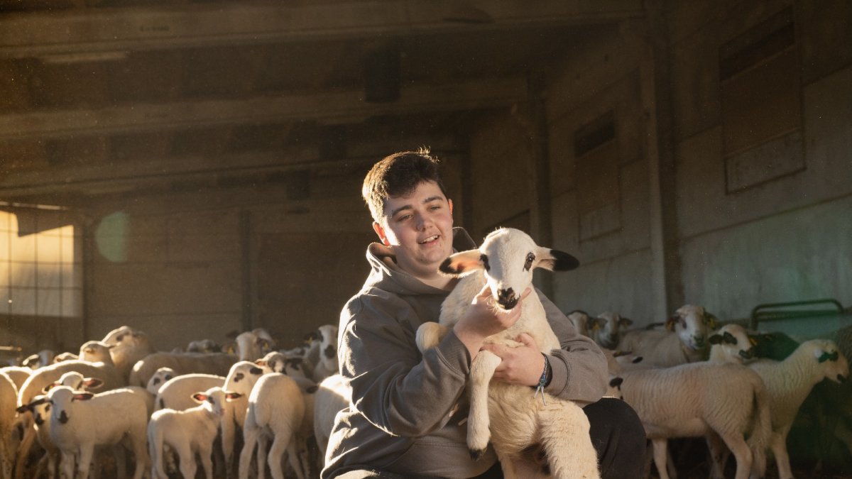 La Teresa s’ha implicat des que era petita en la cura de les ovelles de la granja familiar.