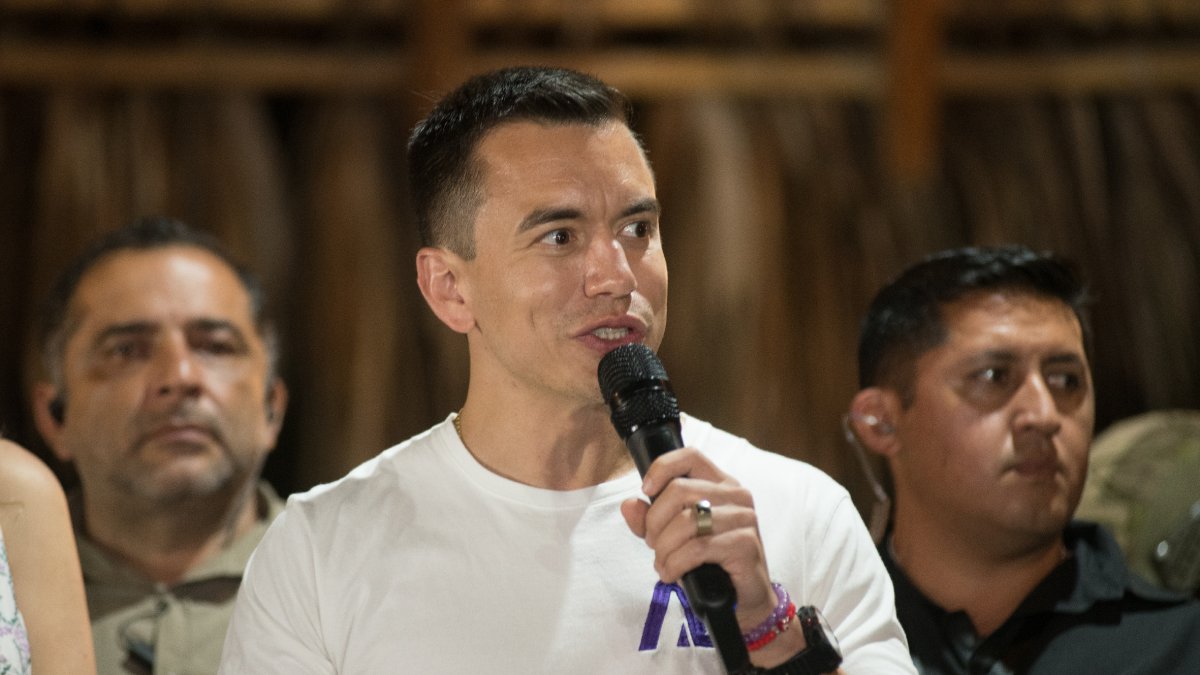 El candidat Daniel Noboa, després de guanyar les eleccions. - EFE/MAURICIO TORRES