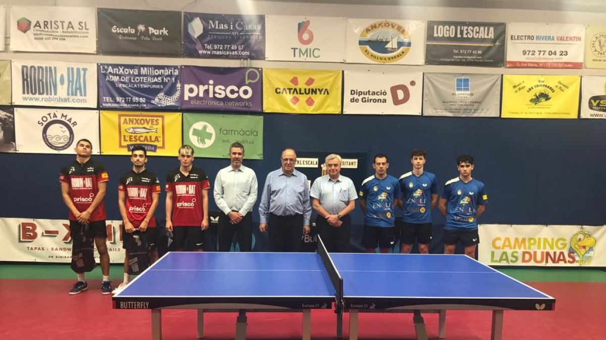 Los jugadores del CTT Borges y los de L’Escala. - CTT BORGES