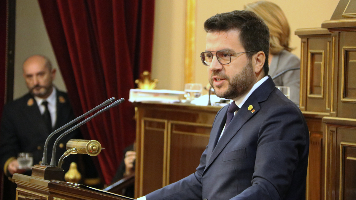 El president de la Generalitat, Pere Aragonès, aquest dijous al Senat.
