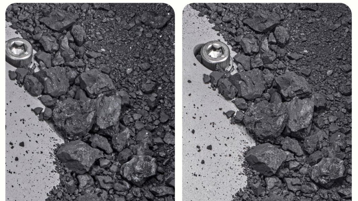 Material traído del asteroide Bennu. NASA