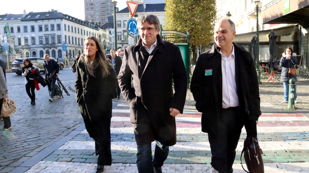 Nogueras, Puigdemont y Turull mantuvieron ayer varias reuniones de trabajo en Bruselas. - ACN