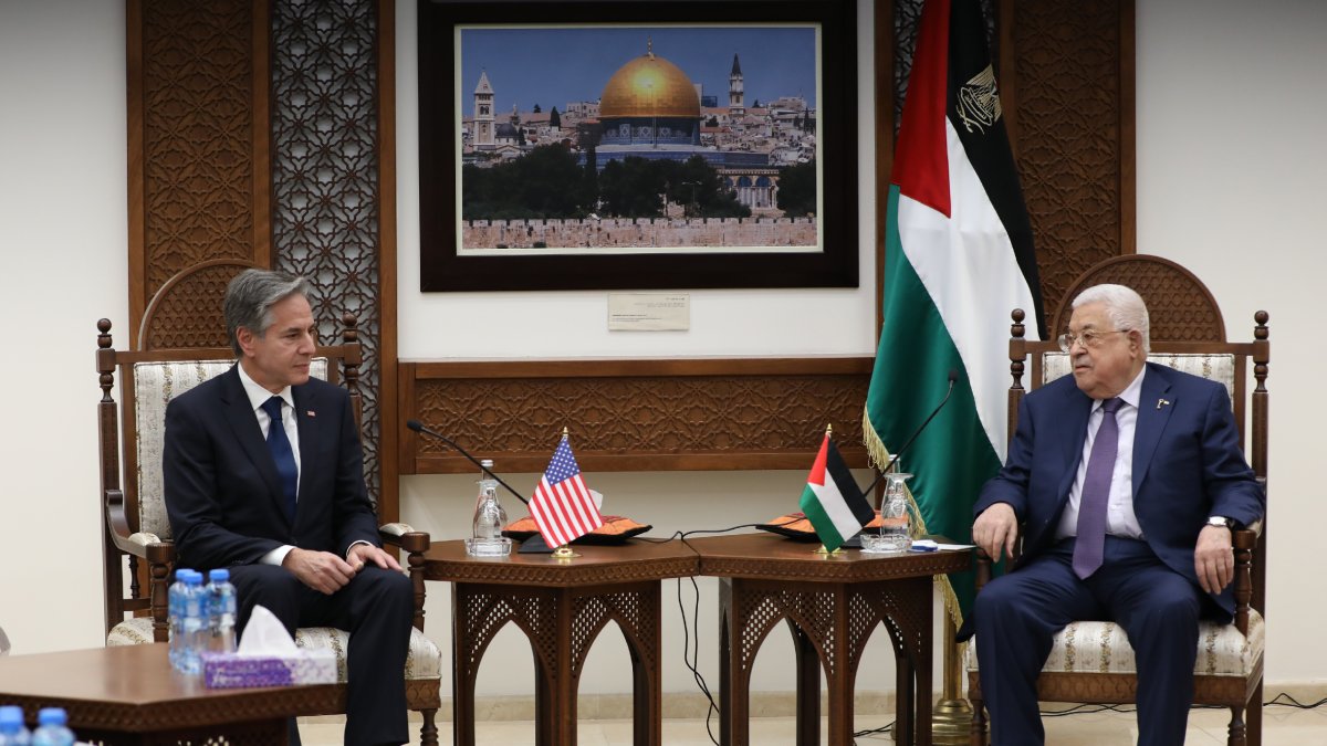 Antony Blinken en la seua reunió amb el president palestí. - EFE